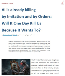 Will one day AI Want to Kill Us (by Gianluca Bisceglie)? (.pdf, 491 Kb)