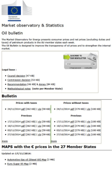 Oil derivatives prices stats (Eurostat and Dg Energy Comm)